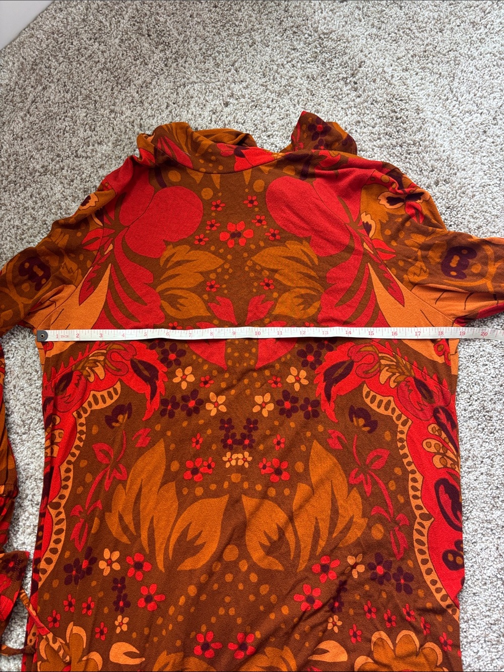 Free People Red & Brown Floral Mock-Neck Long-Sleeve Dress - Picture 4 of 5